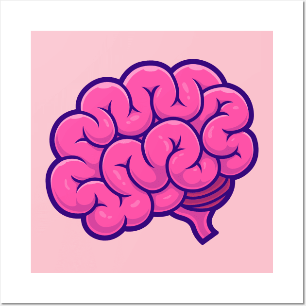 Brain Cartoon Illustration Wall Art by Catalyst Labs